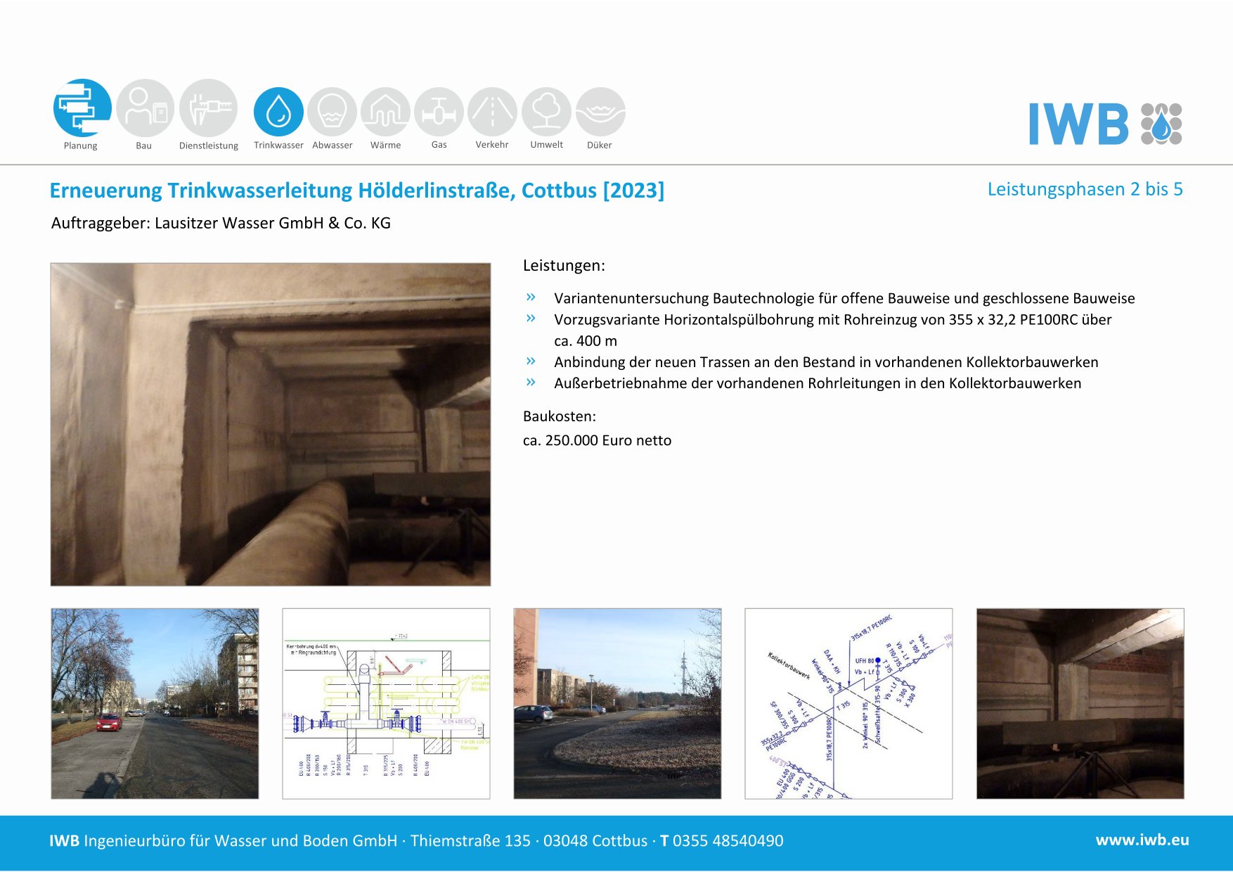 Erneuerung Trinkwasserleitung Hölderlinstraße, Cottbus - Lausitzer Wasser GmbH & Co. KG [2023] 